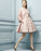 NWT 750 $ Theia Shimmer Evening Manteau en satin à manches 3/4 pour femmes Taille S en rose