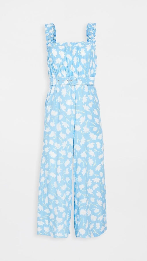 NWT FAITHFULL THE BRAND Dolores Jumpsuit in Leyla Floral Print, Blue, 6US