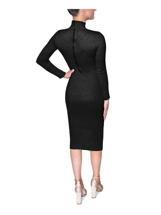 Rachel Rachel Roy Mock Neck Cutout Midi Sweater Dress Black Size S $159