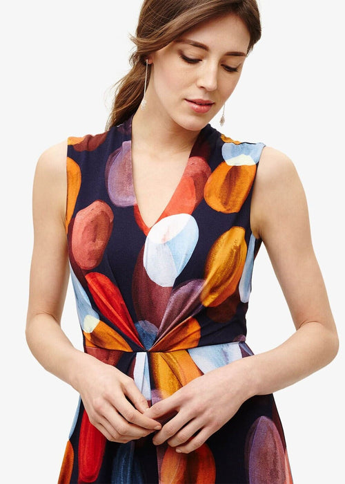 Phase Eight Josefina Maxi Sleeveless Dress in Navy/Multi Spot Size 6 US (10UK)