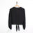 WAYF Women's Lace Trim Knotted Long Sleeve Blouse Black M MSRP $59