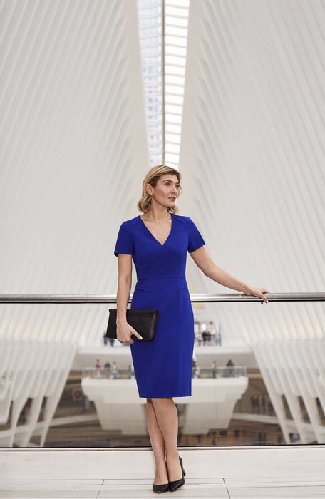 Harper Rose women's  Short Sleeve V-Neck Sheath Dress $159 size 14 in black