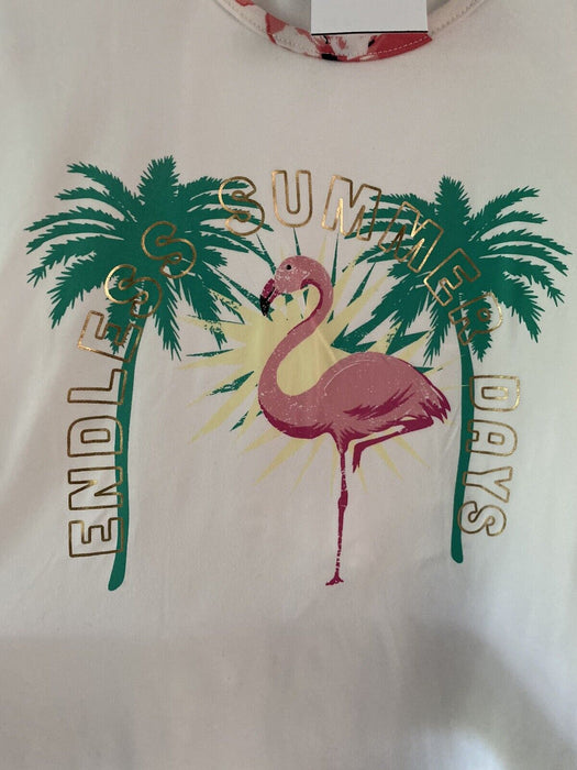 Cozy Rozy 2-Piece Pyjama Set Racerback Endless Summer Days Solid Cream Size L