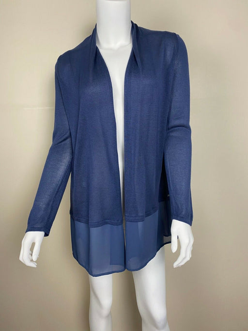 T. Tahari Women's Solid Knit Open Front Cardigan Navy Size S NWT