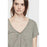 We The Free People Top Pull Tout ce dont vous avez besoin Tee Shirt Bitter Olive Grey Taille S