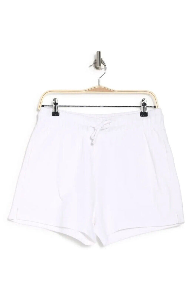 Abound Fleece Knit Organic Cotton Shorts In white  Size M