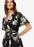 Phase Eight Tasha Wrap Satin Belted Dress In Black Floral US 12 / UK 16 $240
