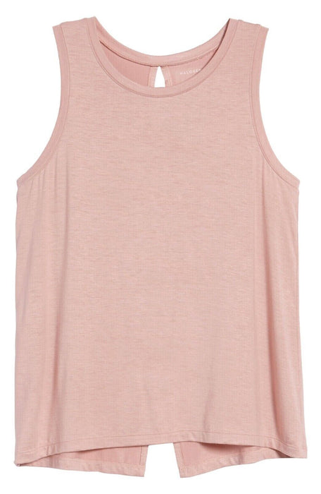 Nordstrom’s Halogen Crewneck High-Low Tank in Pink Adobe M