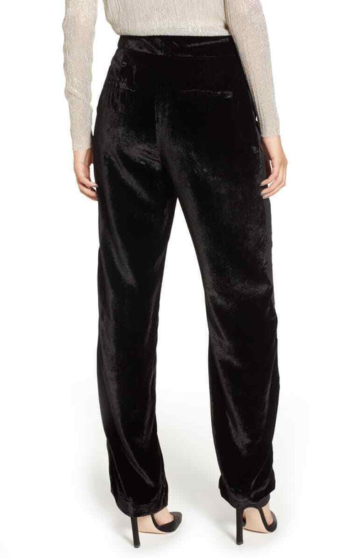 Chelsea28 Velvet High Rise Wide Leg Trouser Pants In Black Size 10