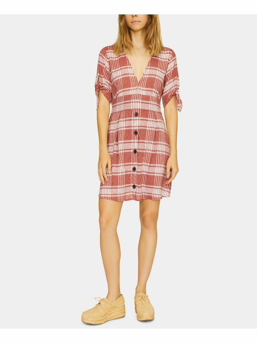 Sanctuary Women's Mini Shirt Dress Casual Dress In Terracotta Stripe 8 $129