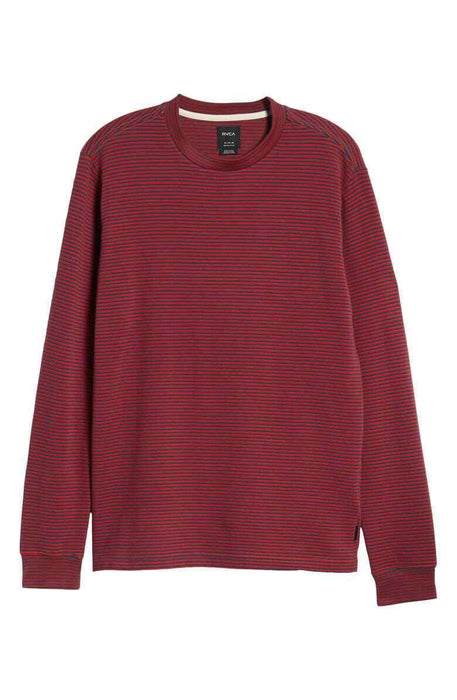 RVCA Men's Long Sleeve T-Shirt In Pompei Red Stripe Size M