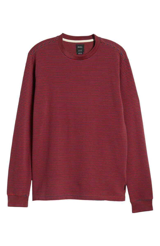 RVCA Men's Long Sleeve T-Shirt In Pompei Red Stripe Size M