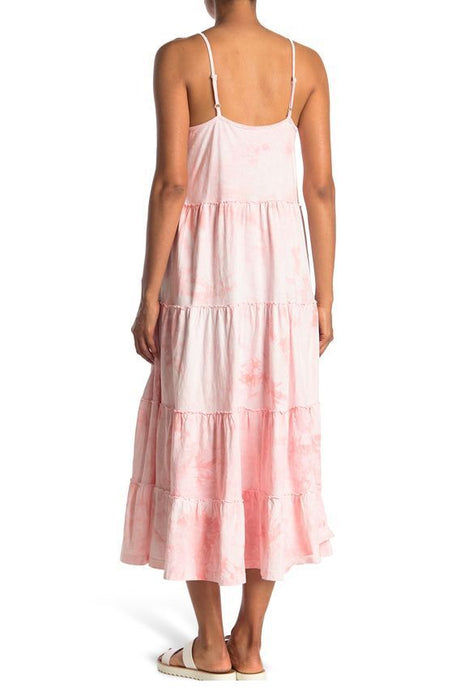 STITCHDROP Tie Dye Tiered Maxi Dress Apricot Size M $92