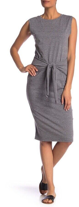 Susina Women's Knit Wrap Tie Front Stretch Sheath Dress In Grey NEW Size XL