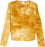 Socialite Thermal Knit Pullover In Mustard Tie Dye Size XL