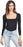 FREE PEOPLE  TRUTH OR SQUARE BLACK ITE STRETCH-JERSEY BODYSUIT SZ S