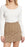 Socialite Women's Lace Trim Long Sleeve Bodysuit Top Scoop Neck In Ivory Size S