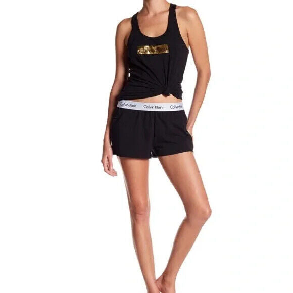Calvin Klein Women' Logo Sleepwear - PJ Shorts Navy Size M (Shorts Only)