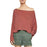 BCBGMAXAZRIA Long Sleeve Asymmetrical Knitted Sweater In Tandori Spice Size S