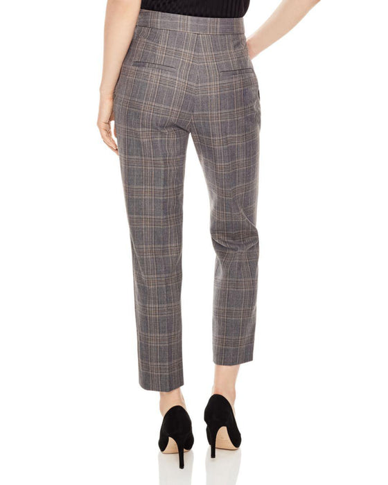 Sandro Women's Binic Button Detail Pants In Brown Plaid Size 38 $349 top quality