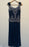 J Kara women's  Navy Blue Beaded Chiffon maxi Dress Size 12 in navy $299