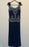 Robe longue en mousseline de soie perlée bleu marine J Kara pour femmes Taille 12 en bleu marine 299 $
