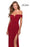 La Femme Notched Off Shoulder Ruched Fitted Jersey Dress In Red Size 8
