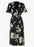 Phase Eight Tasha Wrap Satin Belted Dress In Black Floral US 12 / UK 16 $240