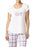 HUE Women's Short Sleeve Scoop Neck Sleep Tee, Gardenia, size L $40