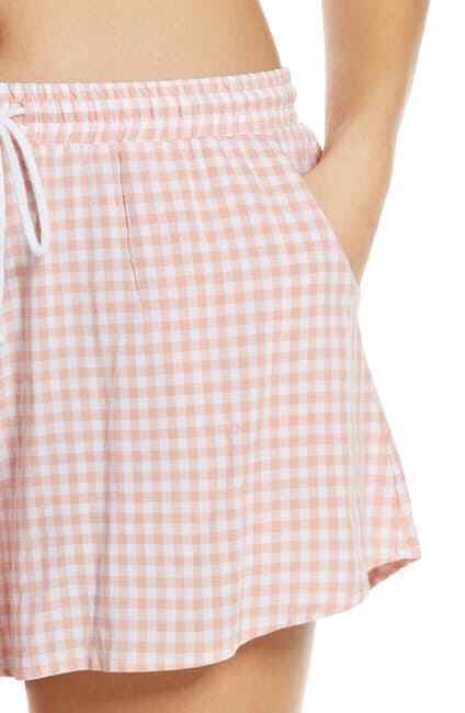 Make + Model Slumber Party Lounge Shorts Pink Spakle Gingham Size XXS NWT