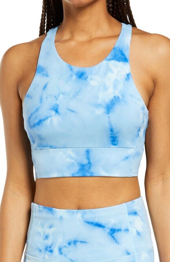 Zella Live Racerback BraIn Spray Dye Blue Size M