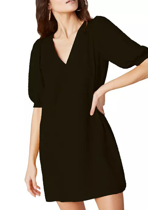 BB Dakota Women's Fields Of Gold V-Neck Dress Black Size XS