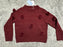 Michelle Nicole Rabbit Fur Pom Pom Long Sleeve Crewneck Sweater Wine Red Size M