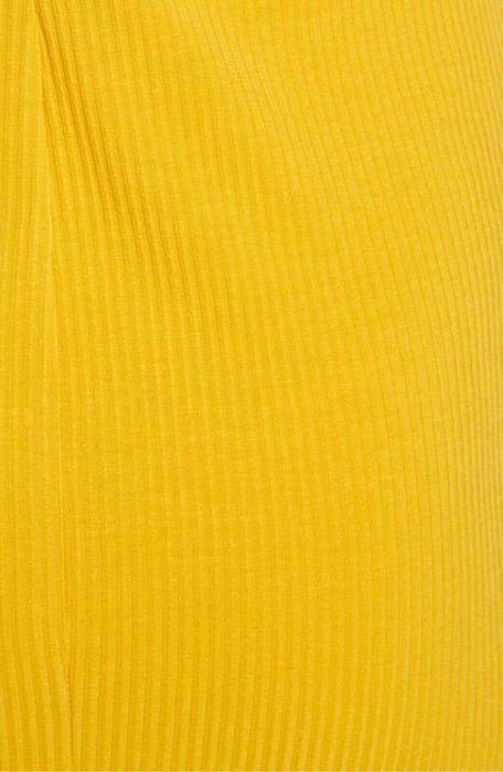 All In Favor Ribbed Bodycon Dress In Golden Yellow Size M Made In USA $88