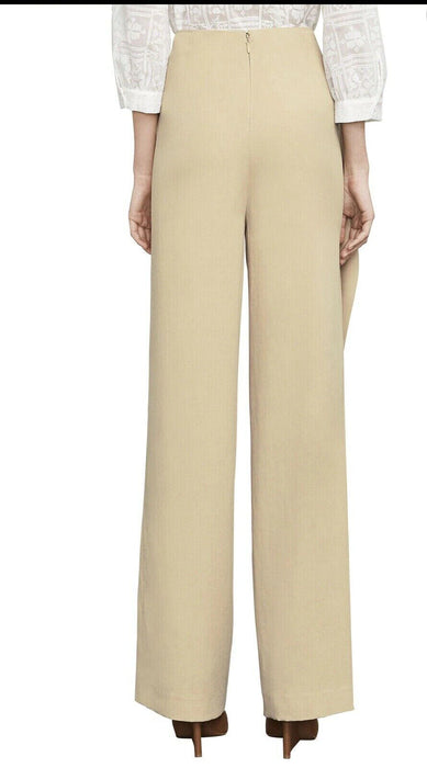 BCBGMAXAZRIA Jacklin Tie Front Pants In Pale Khaki Combo Size XS $296