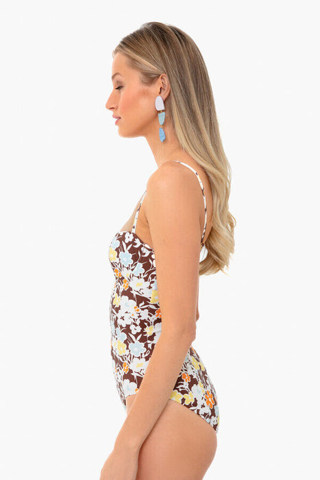 Tory Burch Reverie Printed Underwire One-Piece Swimsuit Floral Size S