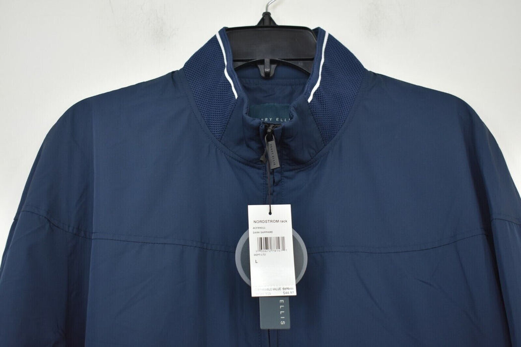 Perry Ellis Men's Lightweight Long Sleeve Harrington Jacket in Navy Size L $175