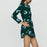Combishort plissé à manches longues en soie pour femme Maje Imprimé floral vert Taille 36 350 $