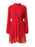 Ever New women Delphine Pleated A-Line Dress mock neck in red size 2