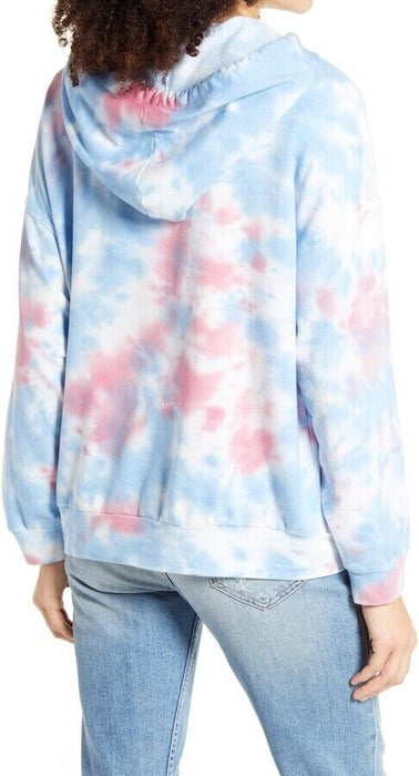 All In Favor Oversize Tie Dye Hoodie In Blue Pink Tie Dye Size XL