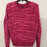 Free Press Fuchsia Zebra Pink Punch Tiger Stripe Balloon Sleeve Sweater Size L
