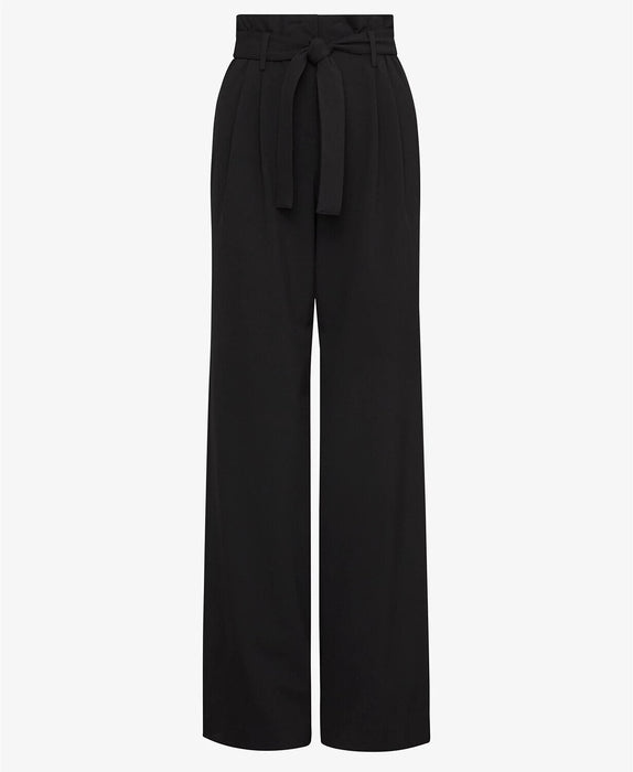 BCBGMAXAZRIA Yasminka Wide Leg Paper Bag High Rise Pants In Black Size XS $248