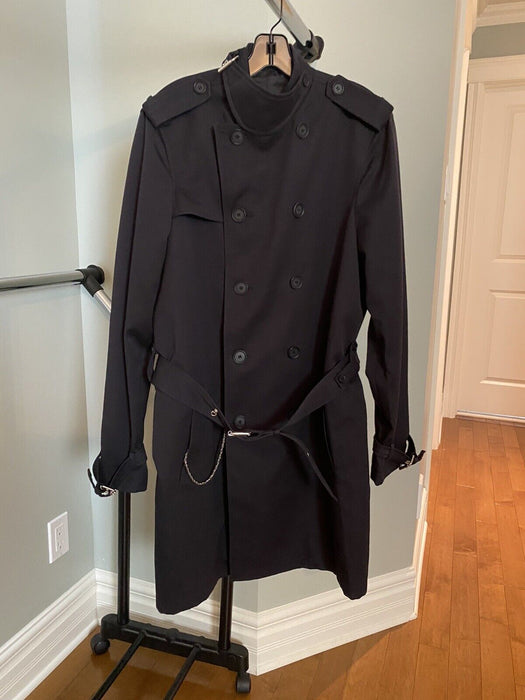 The Kooples Men's Jenna Trench Coat In Dark Navy Size 48