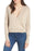 Leith Long Sleeve Rib Wrap V Neck Sweater In Tan Heather Size S