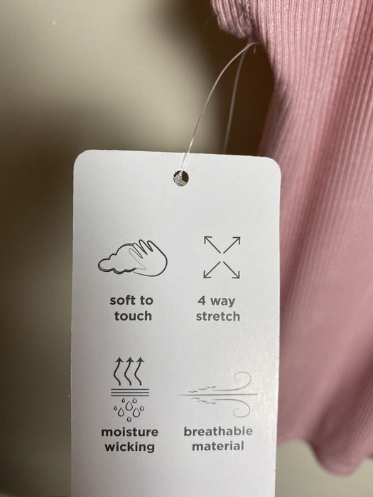 Jones New York Sport Rib T Shirt Short Sleeve Activewear Top Women’s in Rose S