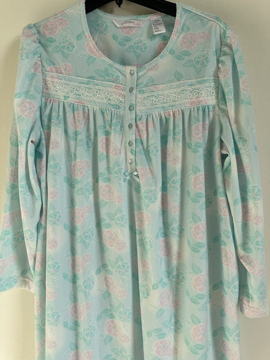 Jasmine Rose Long Floral Night Gown size XL aqua