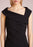 DKNY Asymmetrical-Collar Black Work Sheath Dress size 2 in black