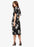 Phase Eight Tasha Wrap Satin Belted Dress In Black Floral US 12 / UK 16 $240