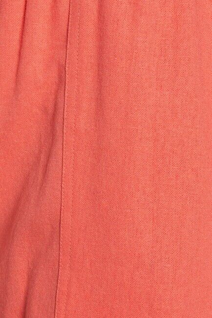BP. Short en lin mélangé à ourlet à revers en corail brillant orange taille XS