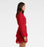 Ever New women Delphine Pleated A-Line Dress mock neck in red size 2